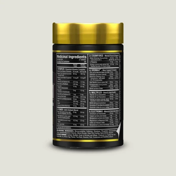مولتیویتامین آقایان ویتافورم آلمکس | ALLMAX Vitaform For Men 1 جدول کامل ارزش غذایی و ترکیبات ۶ گانه مولتی ویتامین ویتافورم آلمکس