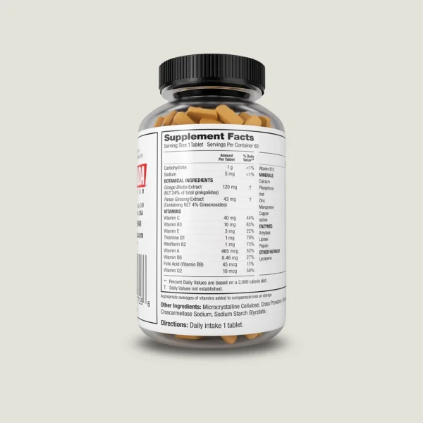 جدول ارزش غذایی و ترکیبات مکمل مولتی ویتامین Labrada